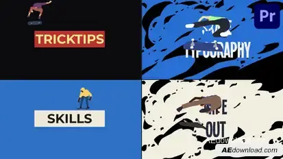 Skateboarding Typography Scenes for Premiere Pro Premiere Pro template preview