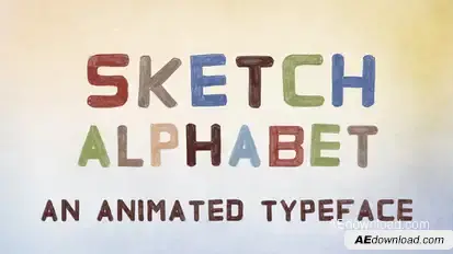 Sketch Alphabet | After Effects Template Video Displays template preview