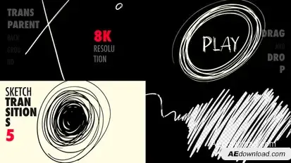Sketch Video Transitions 5 Premiere Pro template preview