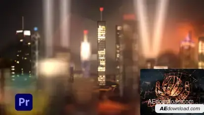 Skyscrapers City Lights Logo Premiere Pro template preview
