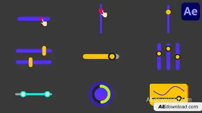 Sliders And Bars UI Elements for After Effects Elements template preview