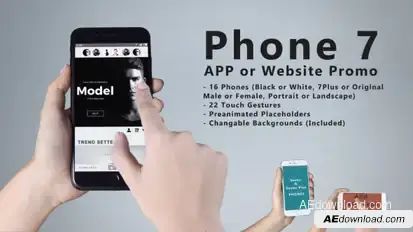 Smartphone 7 App Promo Video Displays template preview