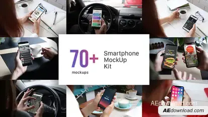 Smartphone Mockup Kit Video Displays template preview