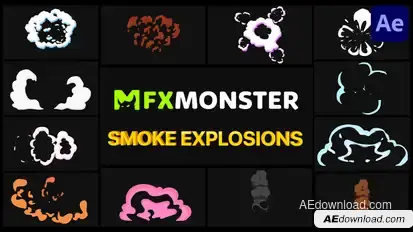 Smoke Explosions Pack | After Effects Video Displays template preview
