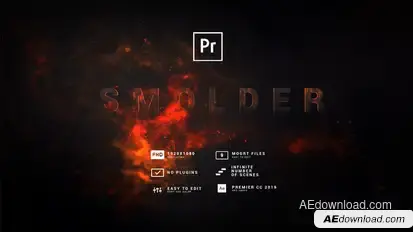 Smolder Fire Titles MOGRT Premiere Pro template preview