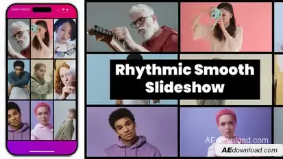 Smooth Rhythmic Opener & Social Portrait version MOGRT Premiere Pro template preview