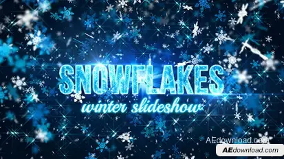 Snowflakes (winter slideshow) Video Displays template preview