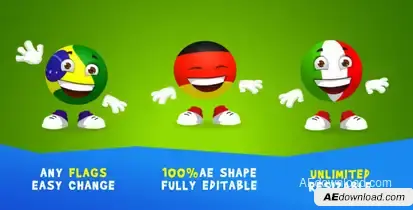 Soccer-ball Character Video Displays template preview