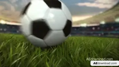 Soccer Ball Rolling Across The Field Kit Logo Reveal Intro Video Displays template preview