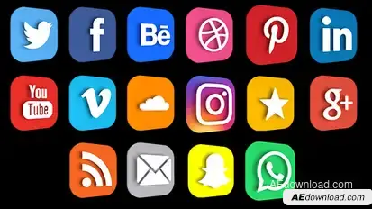 Social Logos and Lower Third Video Displays template preview