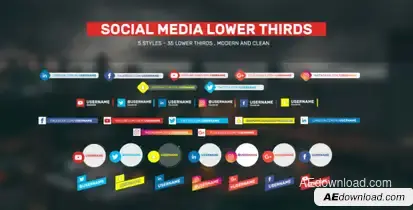 Social Lower Thirds Video Displays template preview