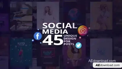 Social Media - 45 Unique Design for Posts Video Displays template preview