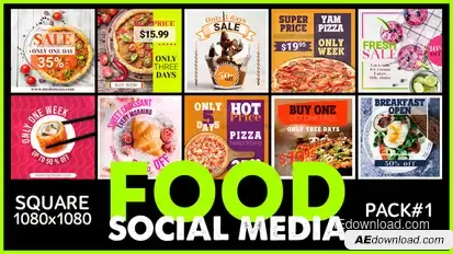 Social Media - FOOD Video Displays template preview