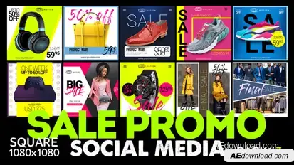 Social Media - SALE Promo Video Displays template preview