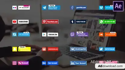 Social Media Collection | After Effects Video Displays template preview