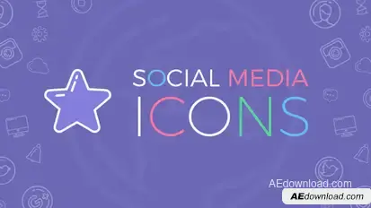 Social Media Icons Video Displays template preview