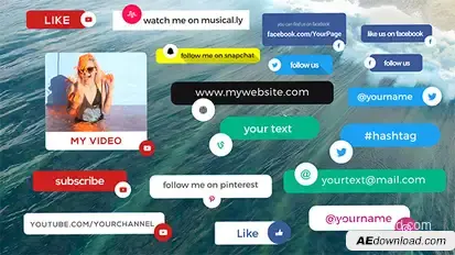 Social Media Info Box Video Displays template preview