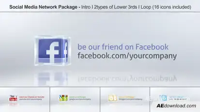 Social Media Network Package Video Displays template preview