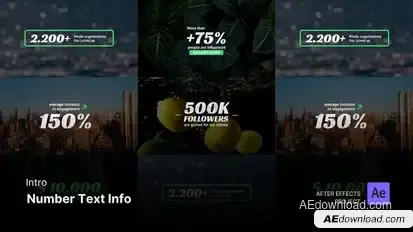 Social Media Reels - Number Text Info After Effects Project Files Openers template preview