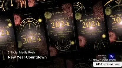 Reels - New Year Countdown Premiere Pro template preview