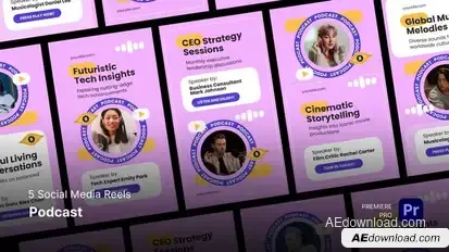 Social Media Reels - Podcast Premiere Pro Templates Premiere Pro template preview