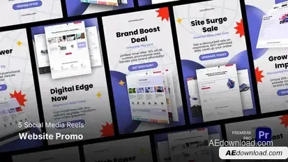 Social Media Reels - Website Promo Premiere Pro Templates Premiere Pro template preview