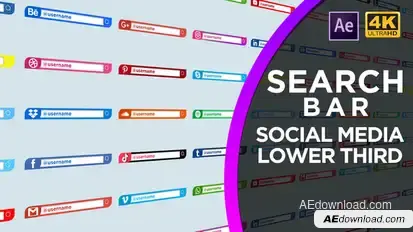 Social Media Search Bar Video Displays template preview