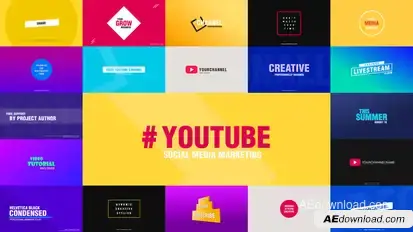 Social Media Titles for Premiere Pro | YOUTUBE | MOGRT Premiere Pro template preview