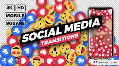 Social Media Transitions Video Displays template preview