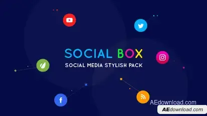 SocialBox - Social Media Intro and Outro for Social Media Links Promotion Video Displays template preview