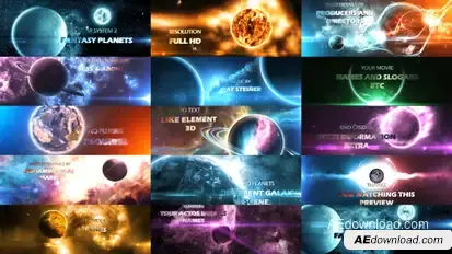 Solar System 2 ( Fantasy Planets ) 8K Video Displays template preview