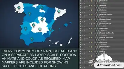Spain Map Kit Video Displays template preview