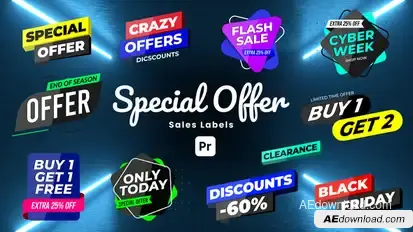 Special Offer Sale Labels for Premiere Pro Premiere Pro template preview