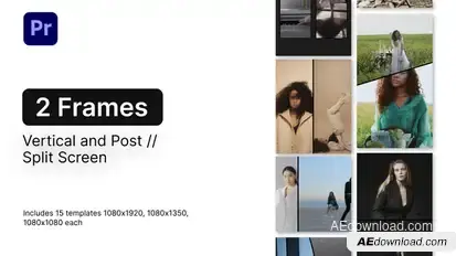Split Screen Vertical and Post - Frames 2 for Premiere Pro Premiere Pro template preview