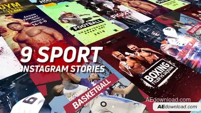 Sport Instagram Stories Pack Video Displays template preview