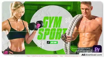 Sport N Fitness Opener Premiere Pro template preview