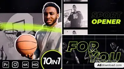 Sport Opener MOGRT Premiere Pro template preview