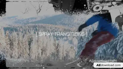 Spray Transitions Premiere Pro template preview