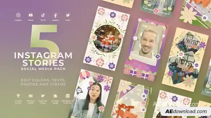 Spring and Summer Nature Flowers - Instagram Vertical Reel MOGRT Premiere Pro Premiere Pro template preview
