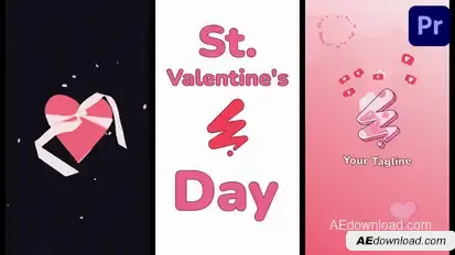 St. Valentine's Day Vertical Logo | Premiere Pro MOGRT Premiere Pro template preview