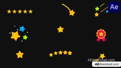 Stars Ratings And Reviews Animations for After Effects Elements template preview