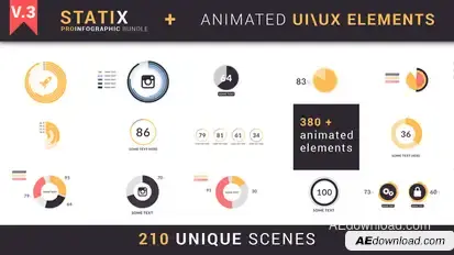 StatiX Infographic Bundle Video Displays template preview