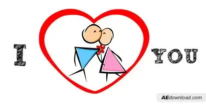 Stickman Love Story Video Displays template preview