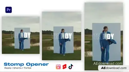 Stomp Typography Opener | MOGRT | Instagram Shorts Tik Tok Premiere Pro template preview