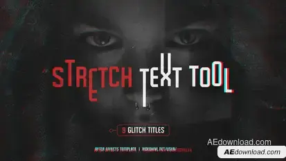 Stretch Glitch Titles Video Displays template preview