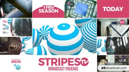 Stripes tv Broadcast Package Video Displays template preview