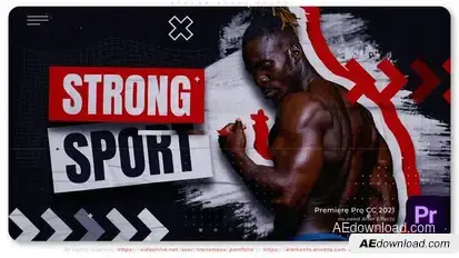 Strong Sport Promo Premiere Pro template preview