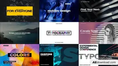 Stylish Typography Video Displays template preview