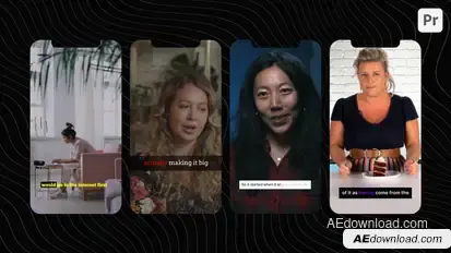 Subtitles & Captions Vertical Premiere Pro template preview