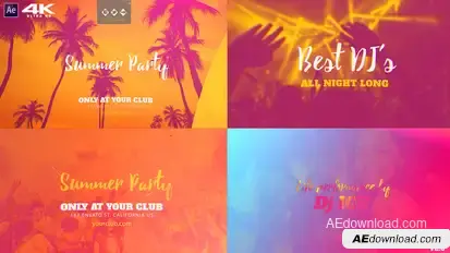 Summer Beach Party v2 Video Displays template preview